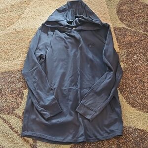 Men's Hooded Long-Sleeve Pullover Jacket - Black. With Pockets
